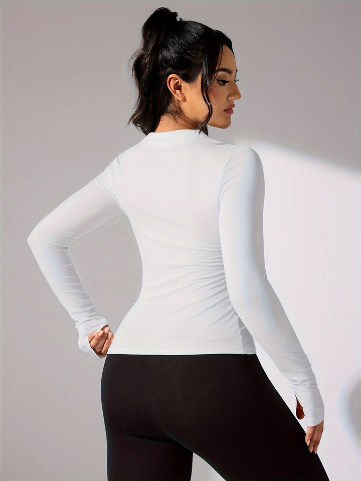Levoire | Couleur Unique, Veste De Sport Décontractée À Manches Longues Et Fermeture Éclair Sur Toute La Longueur