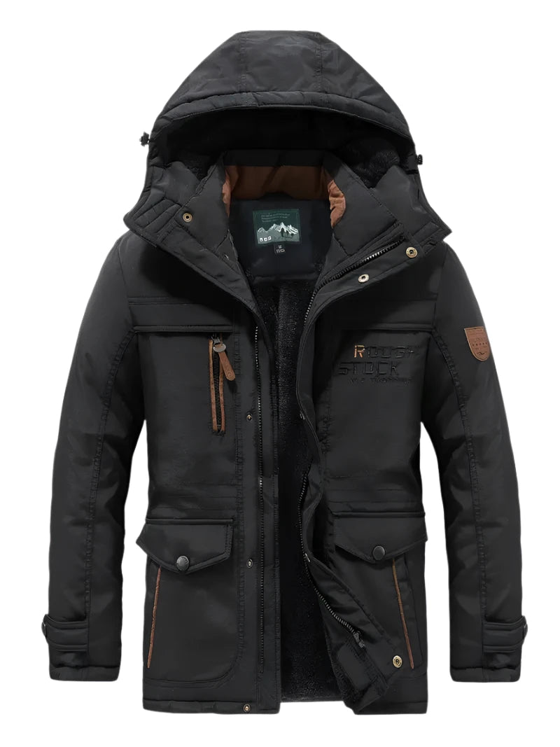 Levoire | Parkas À Capuche Imperméables À Manches Longues Avec Poches Noir