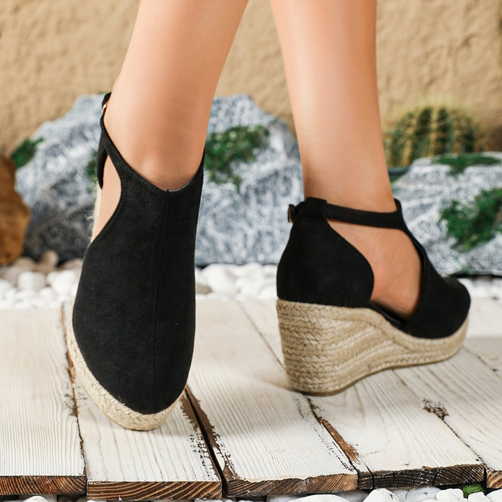 Levoire | Élégant Femmes Espadrilles À Talon Haut Et Boucles
