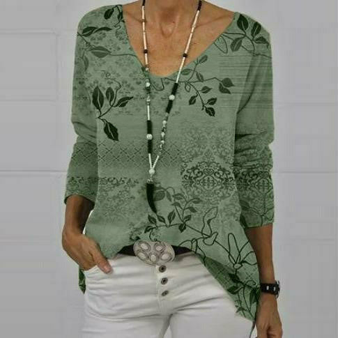 Levoire | Chemise élégante avec imprimé de feuilles Vert