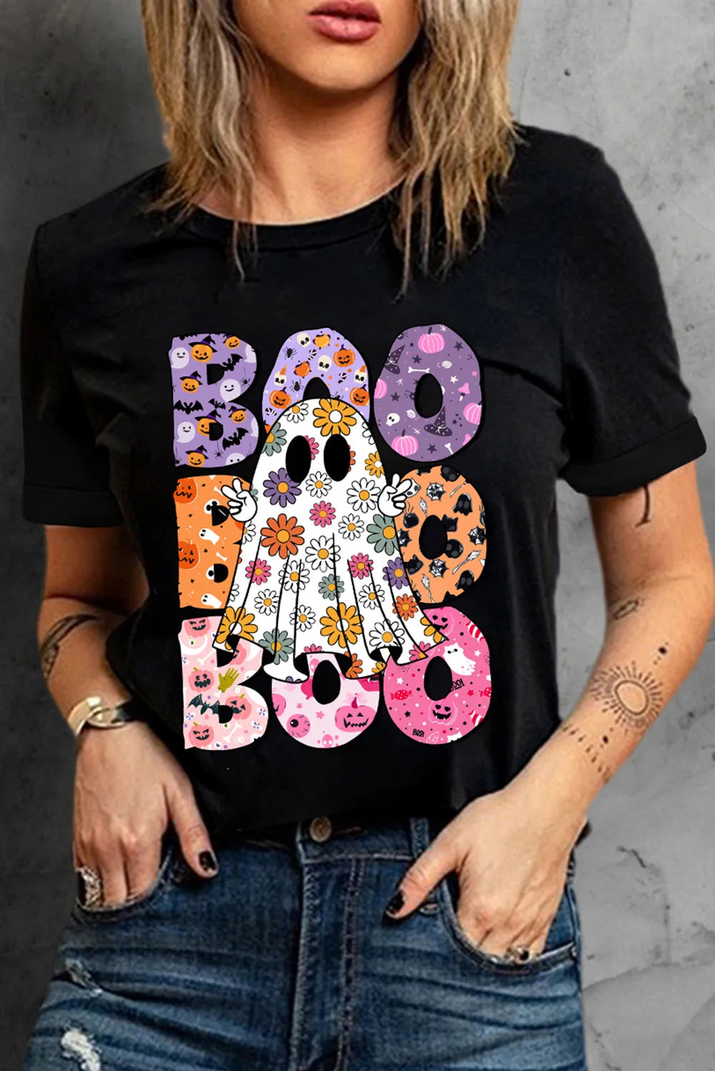 Levoire | BOO Gespenster Graphique Col Rond T-shirt à Manches Courtes