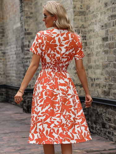 Levoire | Robe Midi Pour Femmes À Motif Floral Avec Des Détails Froncés