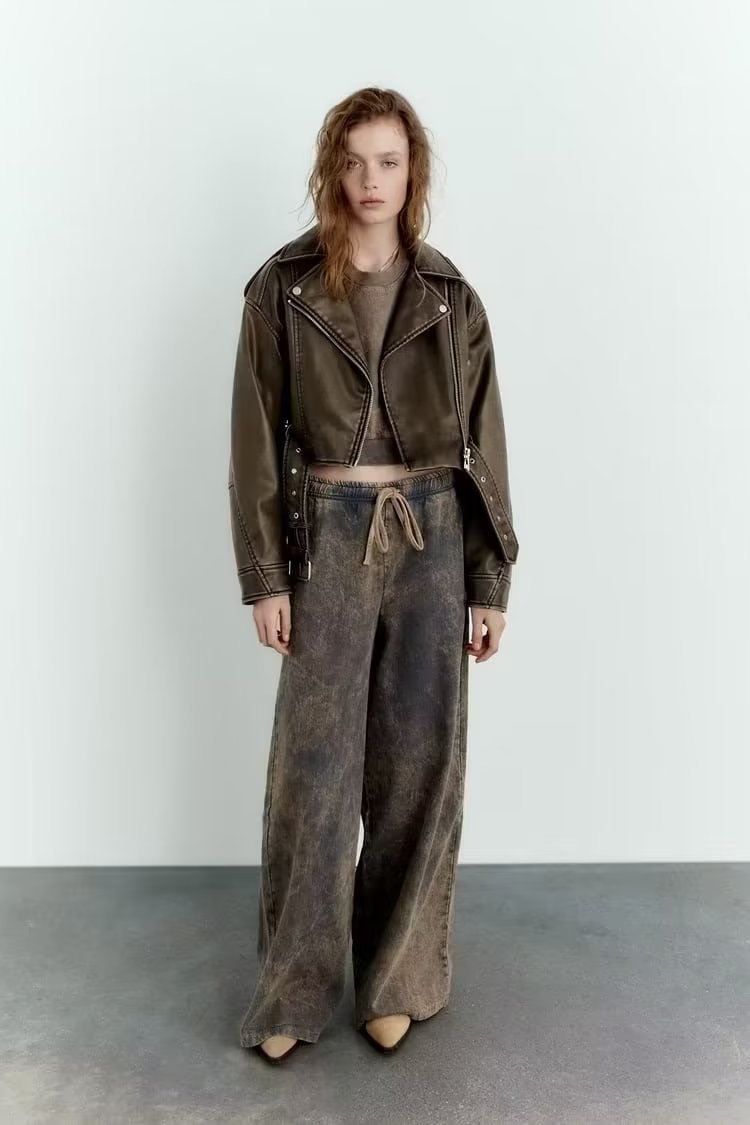 Levoire | Veste En Cuir À Gradient De Couleur Réglable Pour Femmes Braun