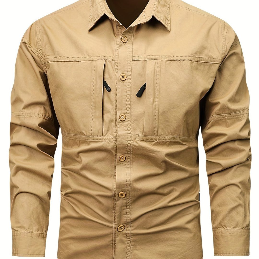 Levoire | Chemise Type Cargo Pour Homme Avec Poche Zippée Couleur kaki