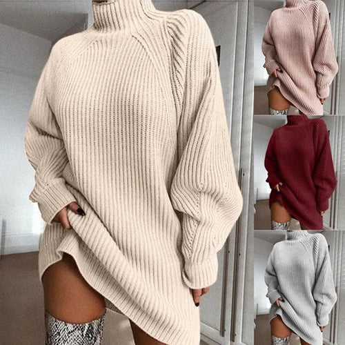 Levoire | Robe Tricotée Pour Femmes Avec Col Haut