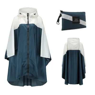 Levoire | Poncho Pour La Randonnée En Plein Air Bleu blanc b Une taille