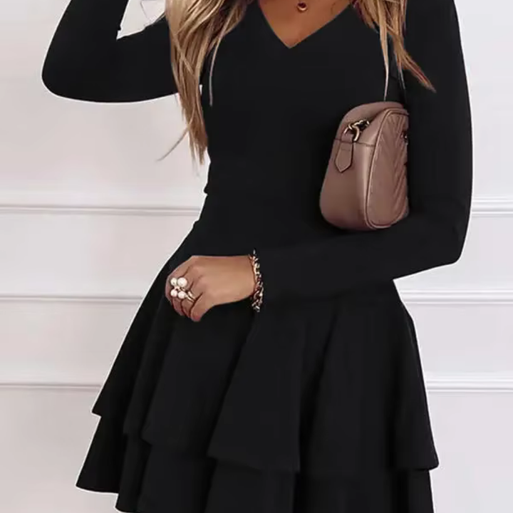 Levoire | Robe courte avec volants et manches longues