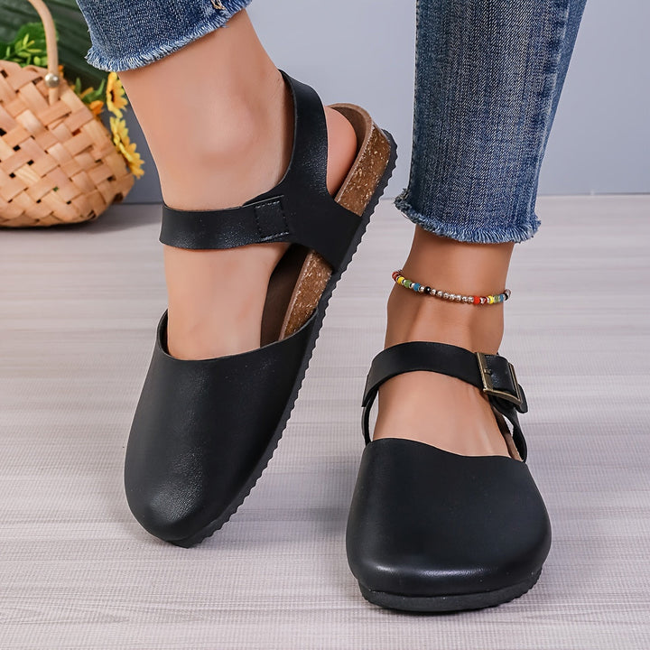 Levoire | Sandales À Talon Rétro Pour Femmes Avec Bout Fermé Noir