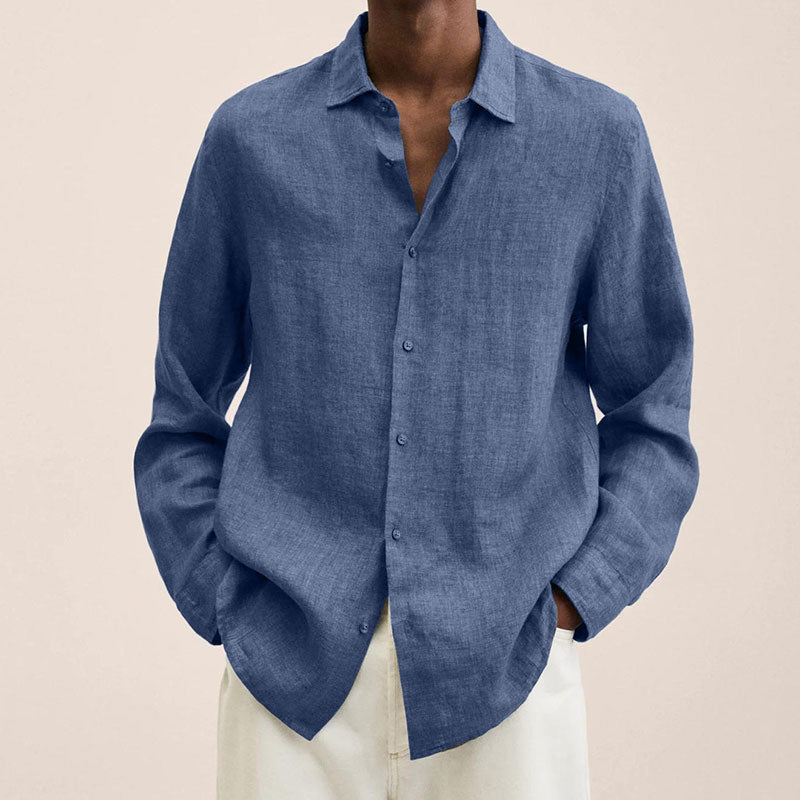 Levoire | Chemise Classique À Manches Longues Pour Hommes Bleu