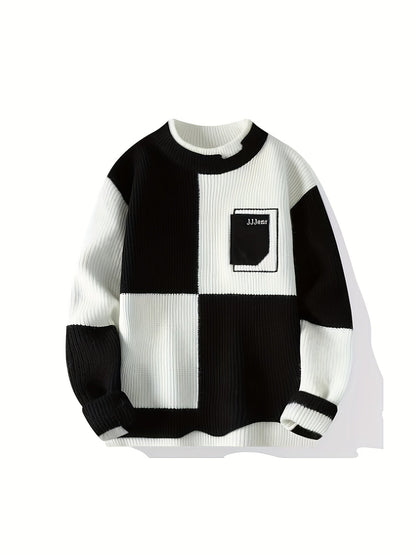 Levoire | Pull Chaud Avec Motifs Géométriques Blanc