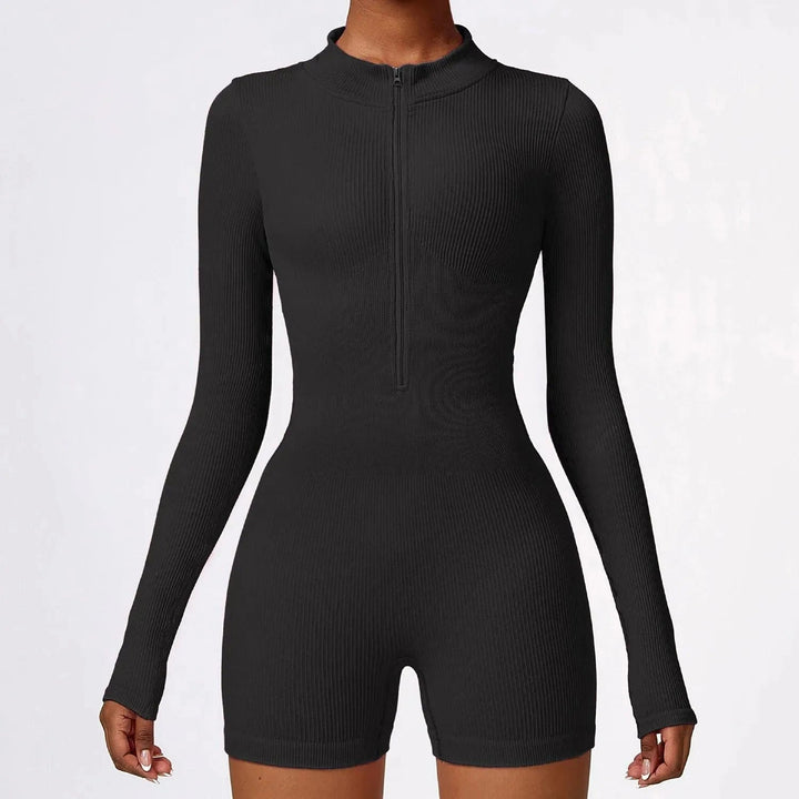 Levoire | Robe stretch pour femmes avec fermeture éclair extensible Premium Noir