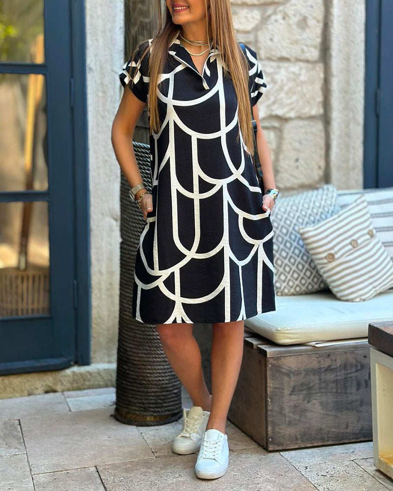 Levoire | Robe Polo À Imprimé Géométrique Chic