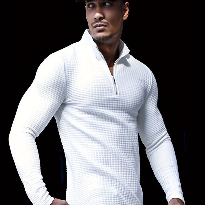 Levoire | Pull-Over Pour Homme À Demi-Zip Et Col Montant Blanc