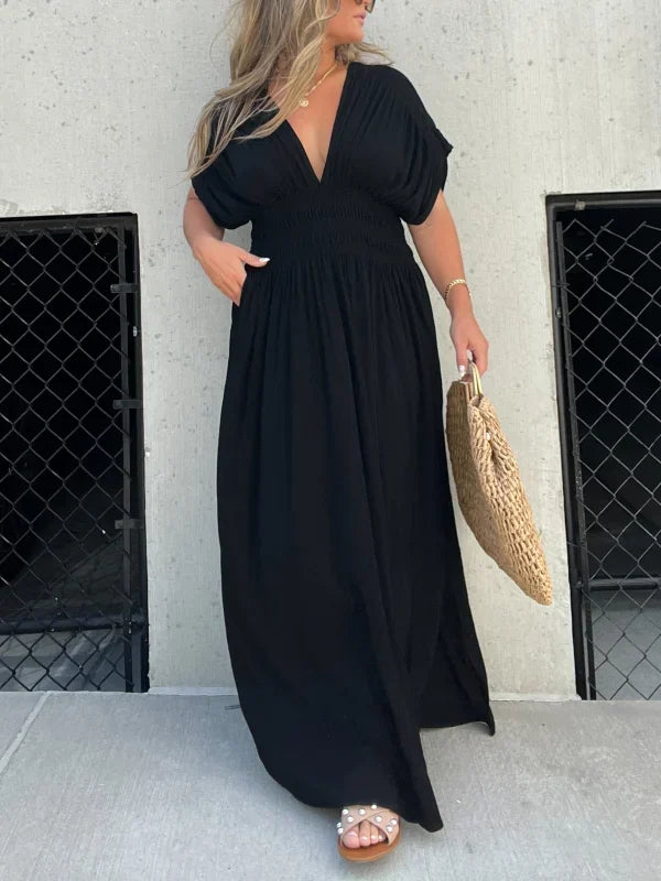 Levoire | V Décolleté Avec Fente Maxi Robe Longue