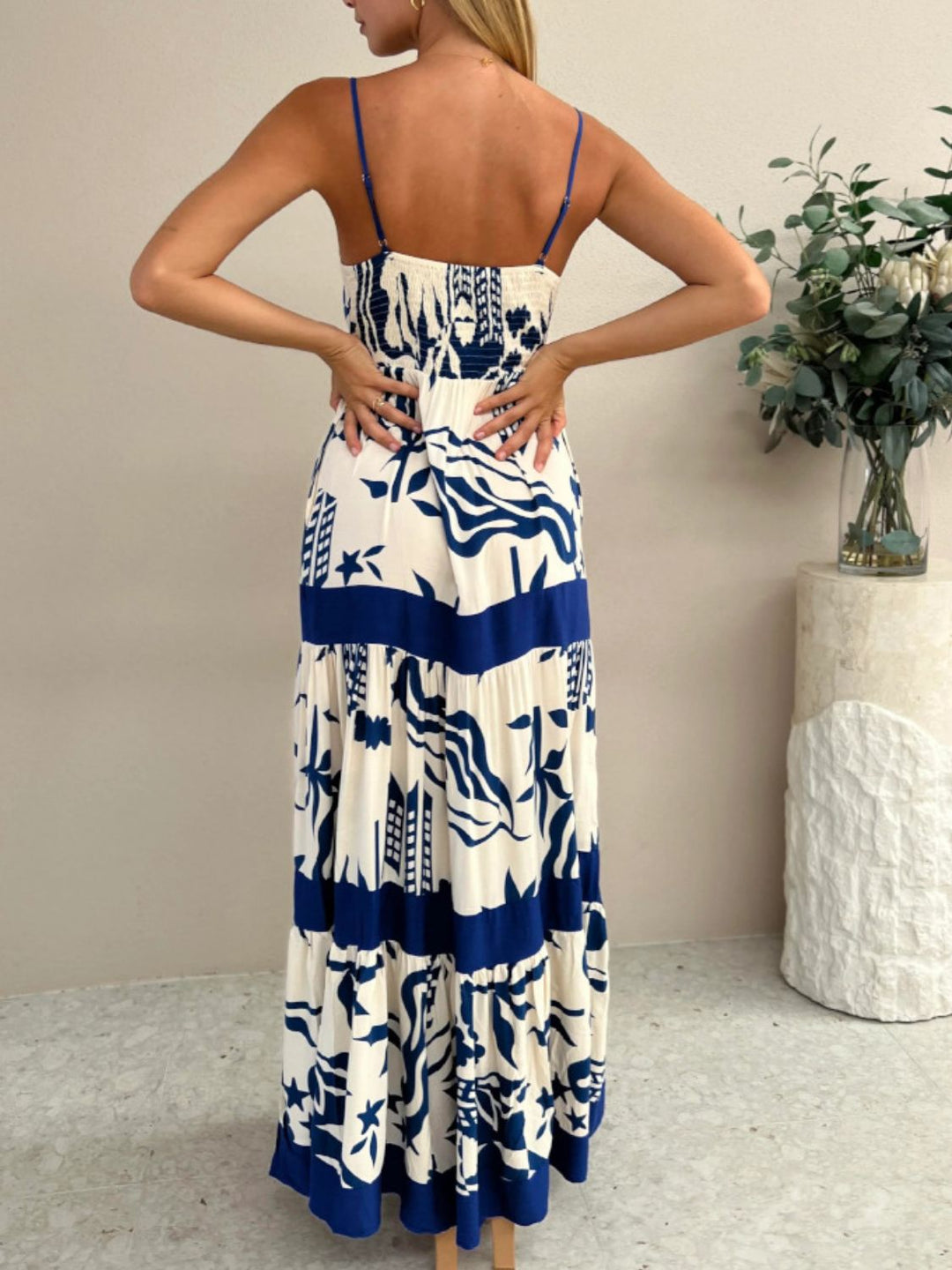 Levoire | Robe Maxi Cami À Découpe Carrée Imprimée