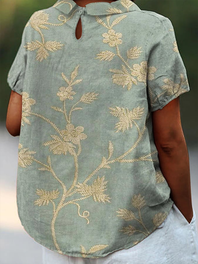 Levoire | Blouse Dorée À Motif De Fougère