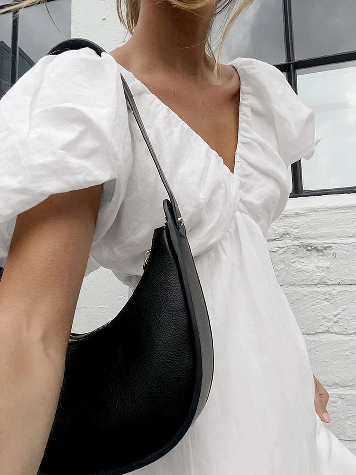 Levoire | Robe Décolletée En V À Manches Bouffantes Et Dos Nu