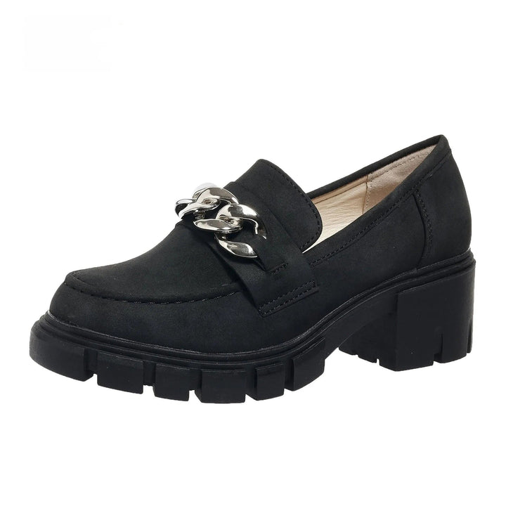 Levoire | Mocassins pour femmes à talons hauts et chaîne Noir