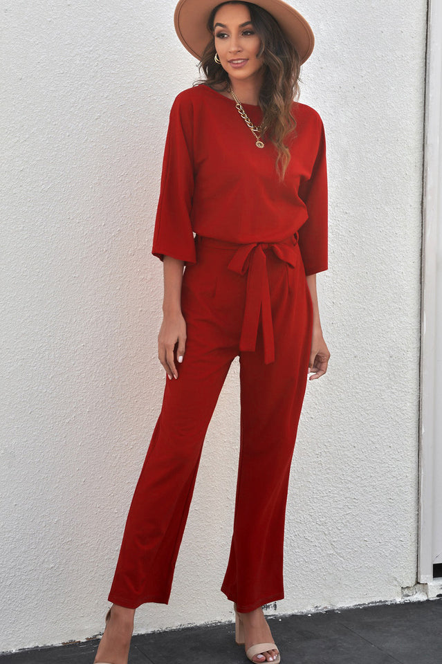 Levoire | Combinaison En Lin Pour Femmes Jambes Larges & Ceinture