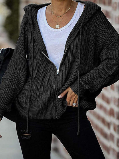 Levoire | Veste En Tricot D'Hiver Pratique Et Élégante Noir