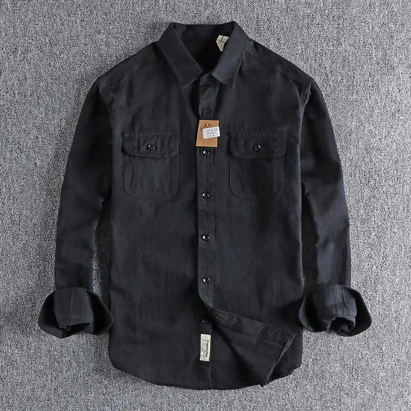 Levoire | Chemise à manches longues pour hommes multicolore Noir