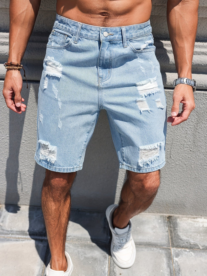 Levoire | Short En Jean Pour Homme Avec Des Trous