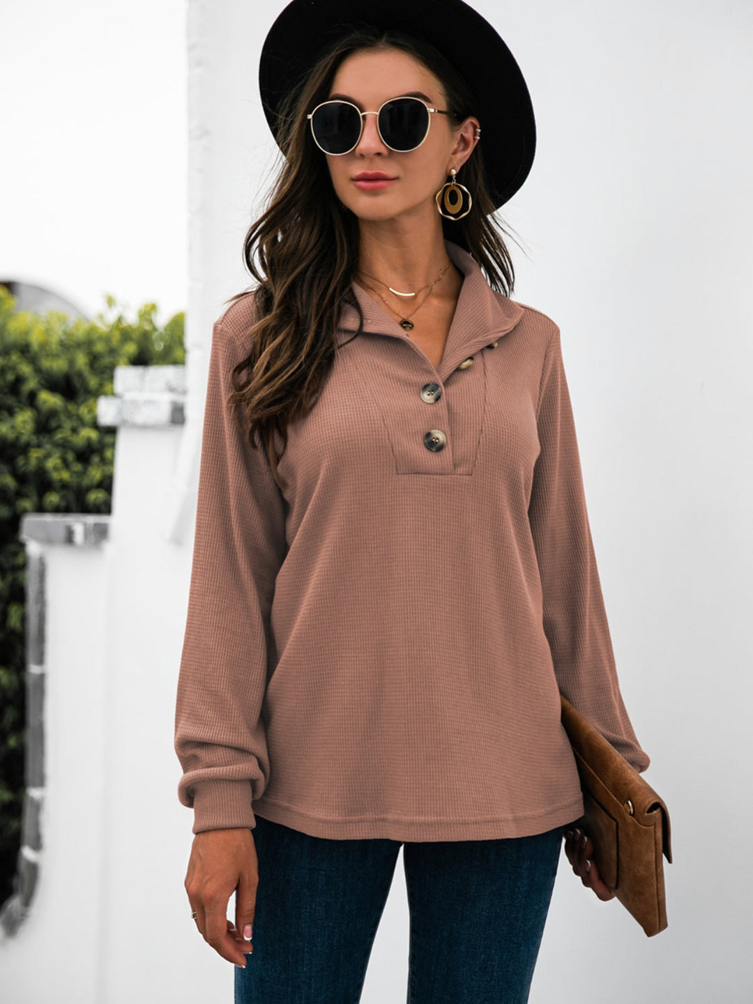 Levoire | Demi-bouton T-shirt à manches longues
