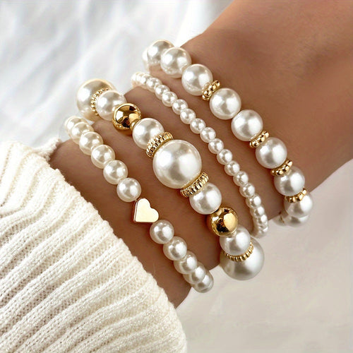 Levoire | Ensemble Élégant De 4 Bracelets Avec Perles En Plastique