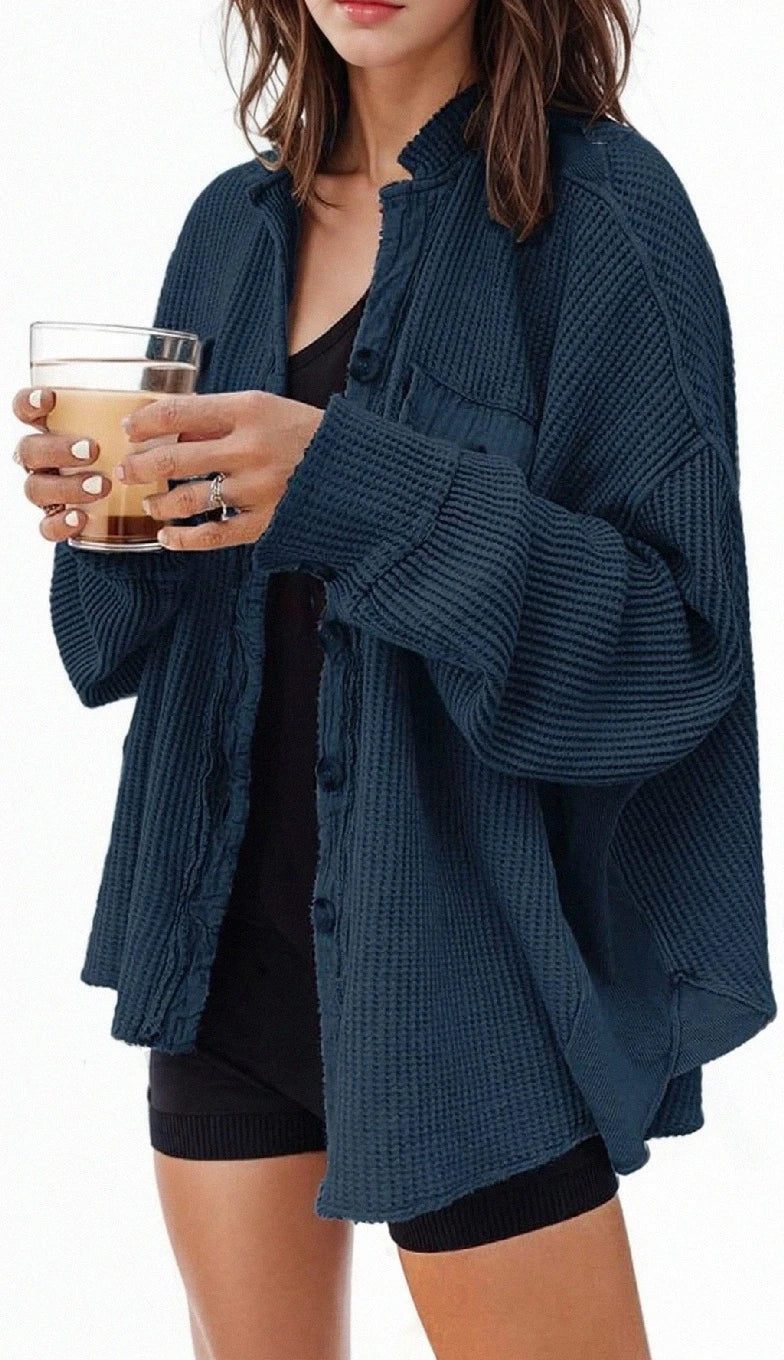 Levoire | Veste À Col Ajustable En Patchwork Chemise Irrégulière Pour Le Créateur De Tendances Moderne Bleu marine