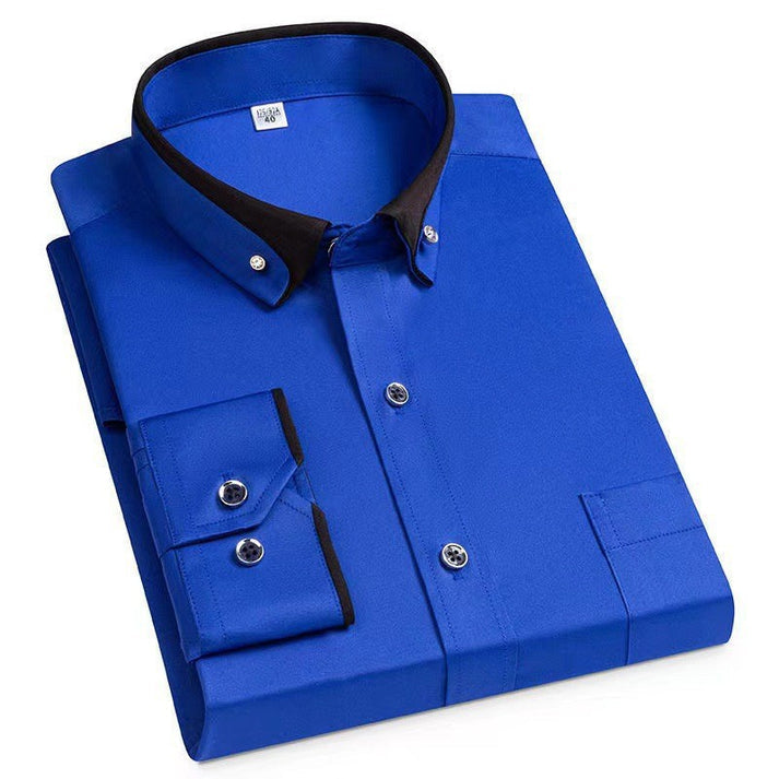 Levoire | Chemise Élégante À Manches Longues Pour Hommes Bleu