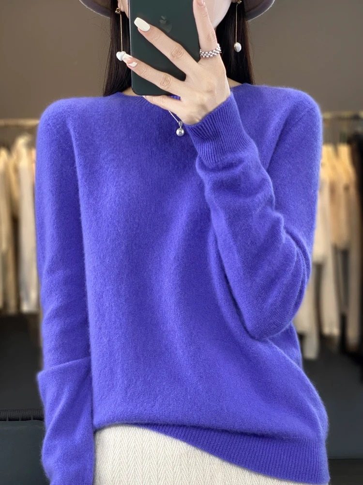 Levoire | Cachemire Pull Femme Col Rond Doux Et Élégant Pull-over Lilas
