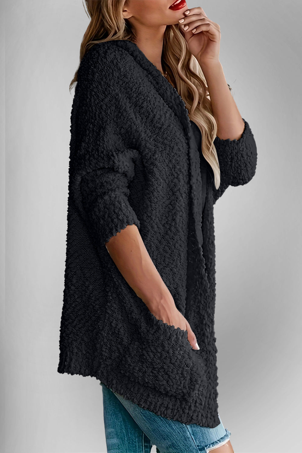 Levoire | Doppel Take Offene Front Long Manches Cardigan Avec Poches