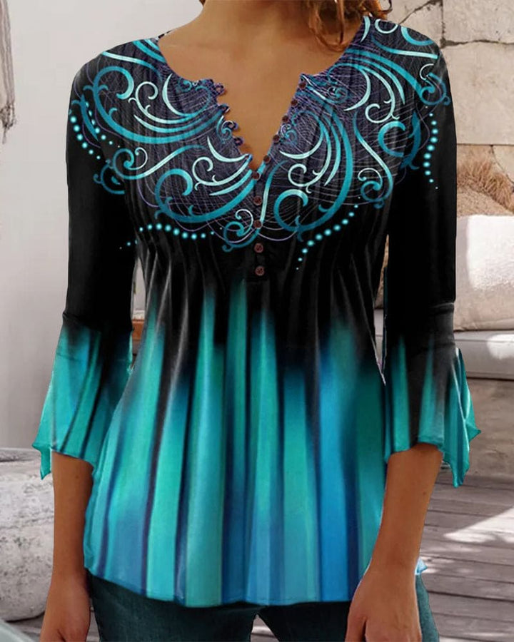 Levoire | Blouse Avec Décolleté En V Et Manches Trois Quarts