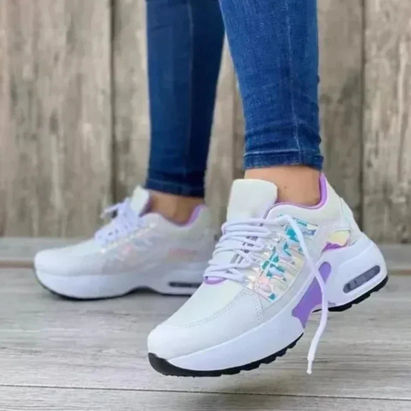 Levoire | Baskets Sportives Bicolores Tendance Blanc Violet