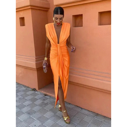 Levoire | Robe D'Invite De Mariage Froncée Sans Manches Pour - Femmes - Midi