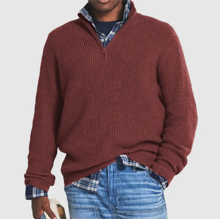 Levoire | Pullover FR Hommes Chaud FR Jours Froids vin rouge