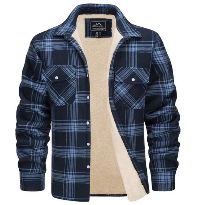 Levoire | Karo Boutonné Chemise pour Hommes Der Bleu-Gris
