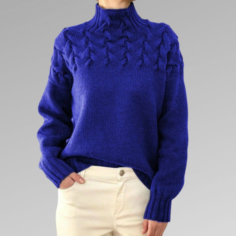 Levoire | Élégance : Pull Col Roulé Chaud Luxueux Pour Femmes Confort Et Style Classiques Bleu foncé