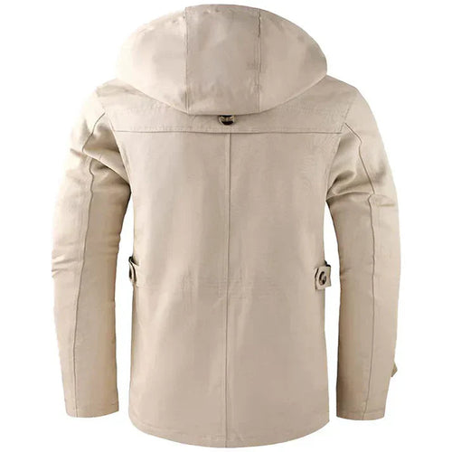 Levoire | Manches Longues Plusieurs Poches Sweat-Shirt À Capuche Veste Avec Boutons