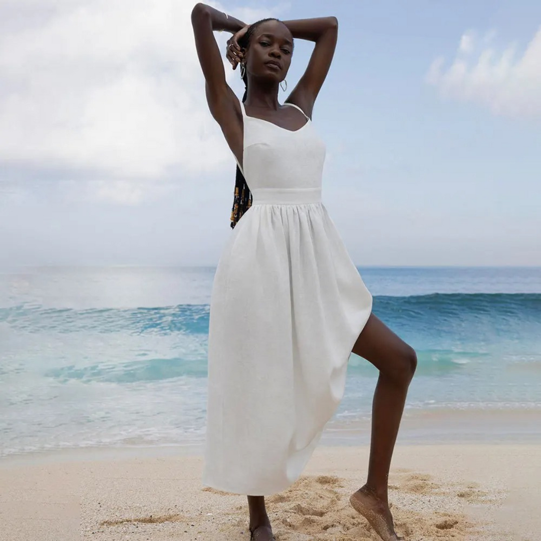 Levoire | Robe À Bretelles Élégante Blanc