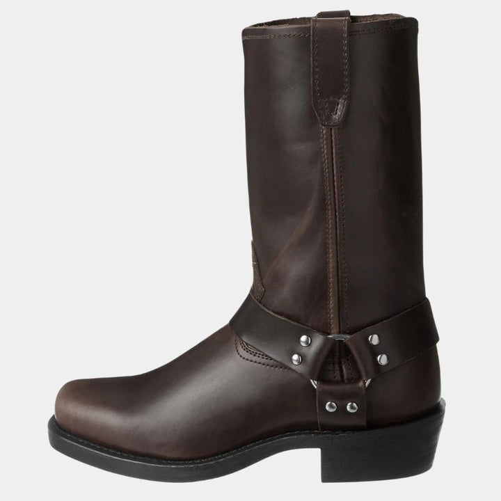 Levoire | Cowboy Original Bottes En Cuir Avec Un Look De Récolte De Raisins Marron foncé