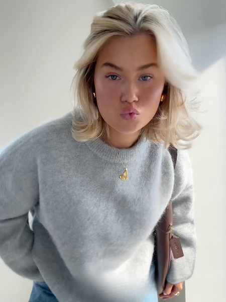 Levoire | Pull Pour Femmes Avec Encolure Ronde Pour Un Look Moderne Gris