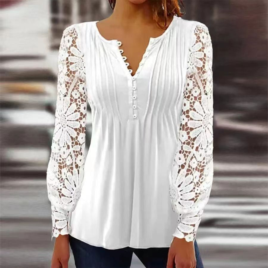 Levoire | Blouse À Motif Floral Pour Femmes Blanc