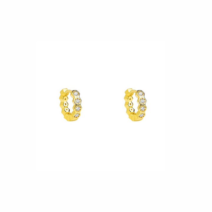 Levoire | Élégant Boucles D'Oreilles Hexagonales Or Or Style 3