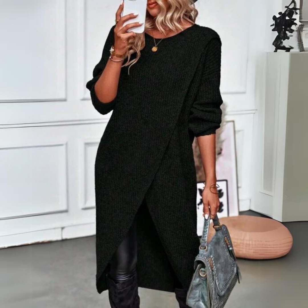 Levoire | Pull Élégant Et Long Noir