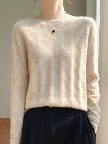 Levoire | Kashmir pull-over Femme Motif de Tricot, Doux & Élégant Design
