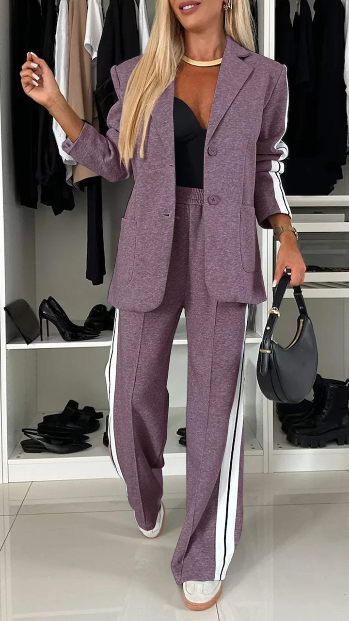 Levoire | Costume De Tous Les Jours Avec Manches Longues Et Col À Revers Classique Lilas