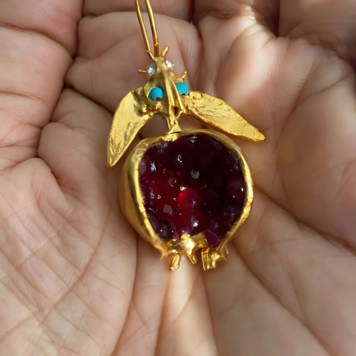 Levoire | Pomme Grenade Boucles D'Oreilles Dorées