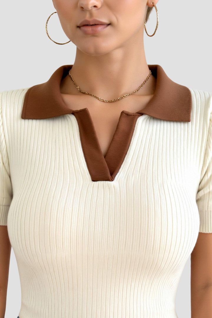 Levoire | Top En Tricot Bloc De Couleurs Polo