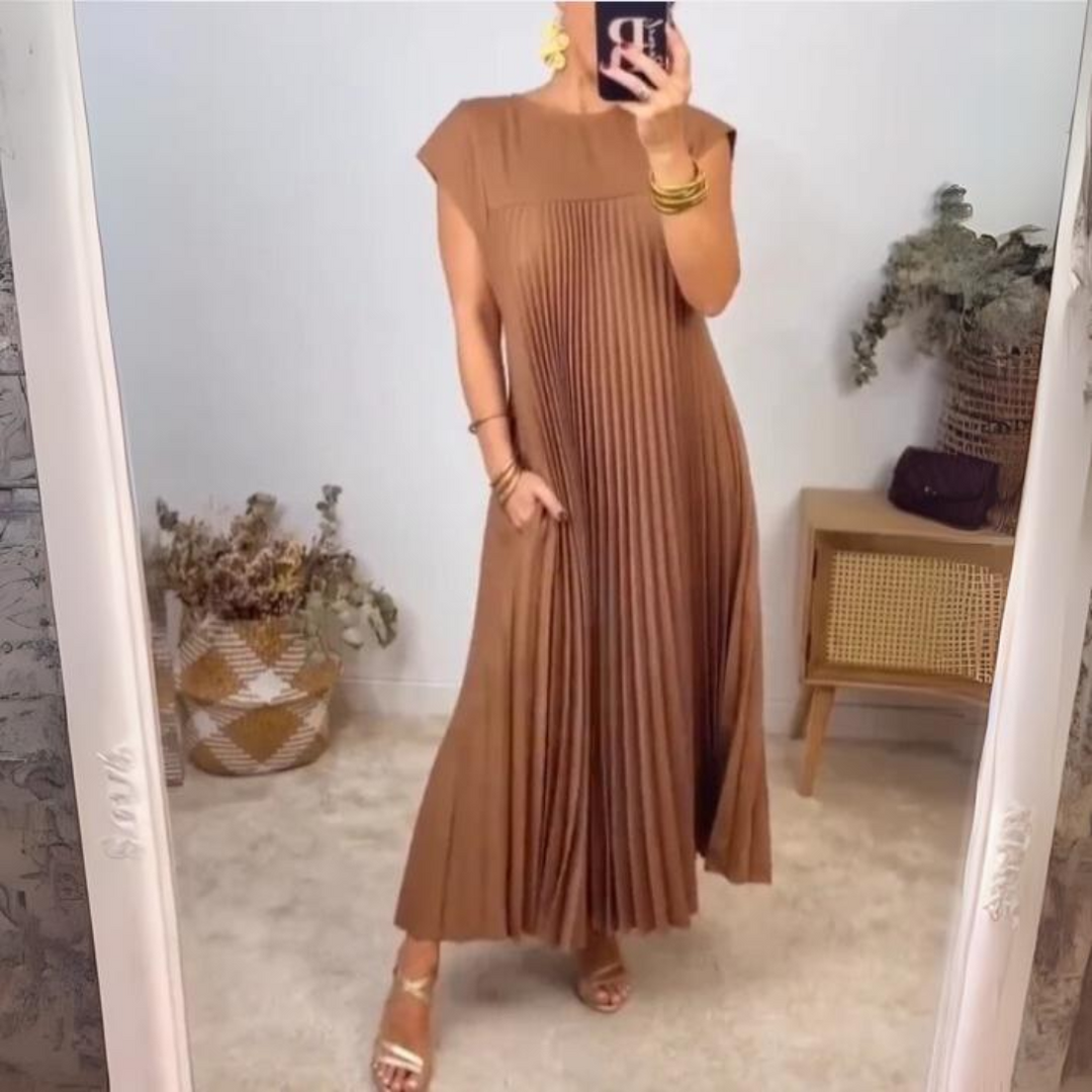 Levoire | Robe Plissée Silhouette Flottante Braun
